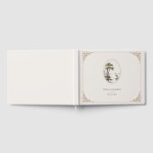 Romantic French Heron Oval Frame Wedding Gästebuch (Voll)