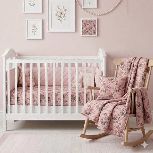 Romantic French Rococo Rose Garden Toile Pattern  Stoff