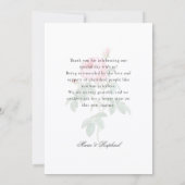 Romantic French Rose Botanical Photo Wedding Dankeskarte (Rückseite)