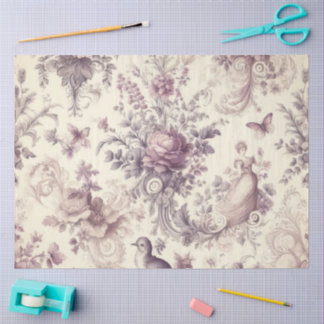 Romantic French Roses Birds Decoupage Seidenpapier