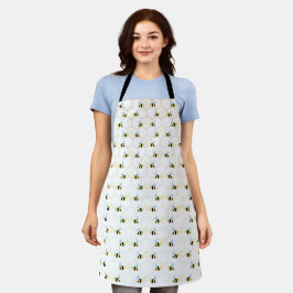 Romantic Funny Two Honeybees In Love Design Schürze
