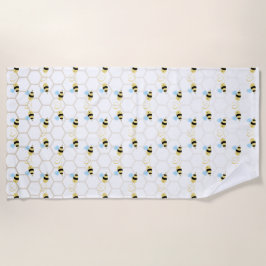 Romantic Funny Two Honeybees In Love Design Strandtuch