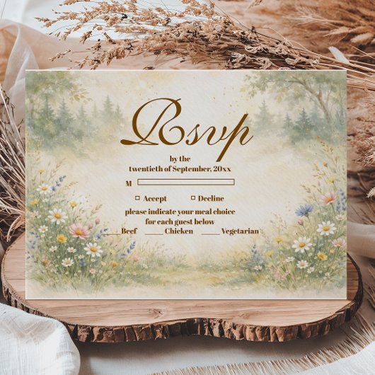 Romantic Garden Bloom Quinceañera RSVP Karte