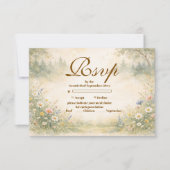 Romantic Garden Bloom Quinceañera RSVP Karte (Vorderseite)