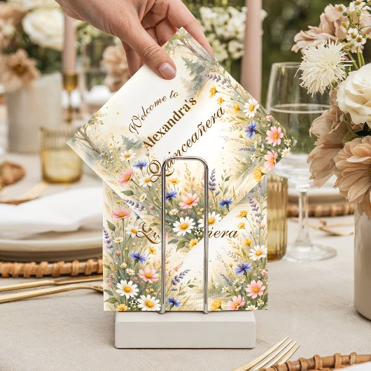 Romantic Garden Bloom Quinceañera Serviette