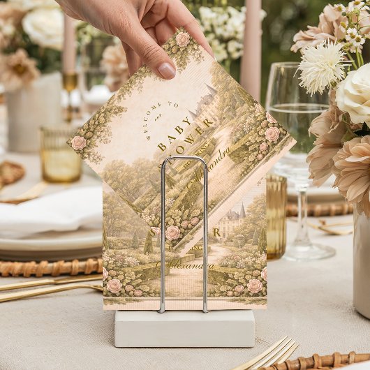 Romantic Garden Estate Path Baby Shower Serviette