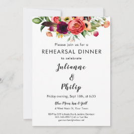 Romantic Garden Floral Probe Dinner Einladung