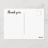 Romantic Garden Floral Wedge Vielen Dank Postkarte (Rückseite)