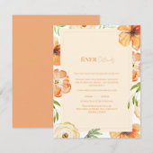Romantic Garden Peach Floral Wedding Finer Details Begleitkarte (Vorne/Hinten)