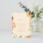 Romantic Garden Peach Floral Wedding Finer Details Begleitkarte (Stehend Vorderseite)