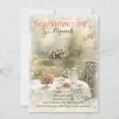 Romantic Garden Tea Galentine Brunch Soft Florals Einladung (Vorderseite)