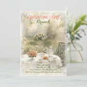 Romantic Garden Tea Galentine Brunch Soft Florals Einladung (Stehend Vorderseite)