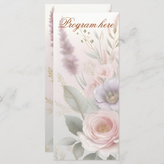 Romantic Garden Wedding Program (Vorne/Hinten)