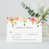 Romantic Garden Wedding RSVP Response  Einladung (Stehend Vorderseite)