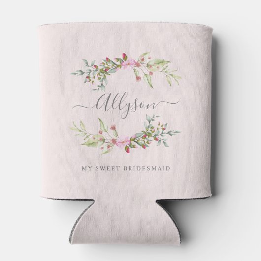 Romantic Garland in Floral Pink for Bridemaid Dosenkühler (Rückseite)