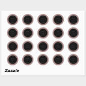 Romantic Geometric Mandala soft Pink Black Invitat Runder Aufkleber (Blatt)