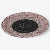 Romantic Geometric Mandala soft Pink Black Pappteller (Schrägansicht)