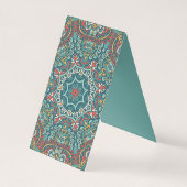 Romantic Geometric Mandala weich blau grau und rot (Rückseite)