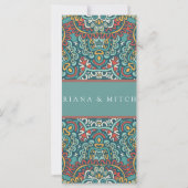 Romantic Geometric Mandala weich blau grau und rot (Rückseite)