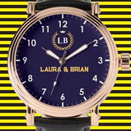 Romantic gifts for couple custom name Monogram  Armbanduhr