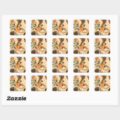Romantic Giraffe with Rose Sticker Your Text Name (Blatt)