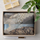 Romantic Girl Flowers Stormy Ocean Scene Seidenpapier (Geschenk)