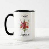 Romantic Gladiolus & Poppy August Birth Month Tasse (Links)