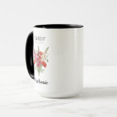 Romantic Gladiolus & Poppy August Birth Month Tasse (Vorderseite Links)