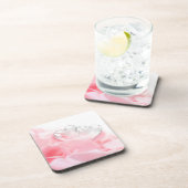 Romantic Glass Hearts Rose Petals Getränkeuntersetzer (Rechte Seite)