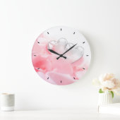 Romantic Glass Hearts Rose Petals Große Wanduhr (Zuhause)