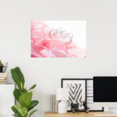 Romantic Glass Hearts Rose Petals Poster (Heimbüro)