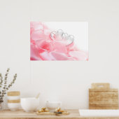 Romantic Glass Hearts Rose Petals Poster (Küche)