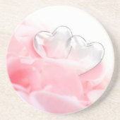 Romantic Glass Hearts Rose Petals Untersetzer (Vorne)