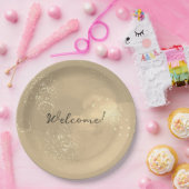 Romantic glitter gold art pappteller (Party)