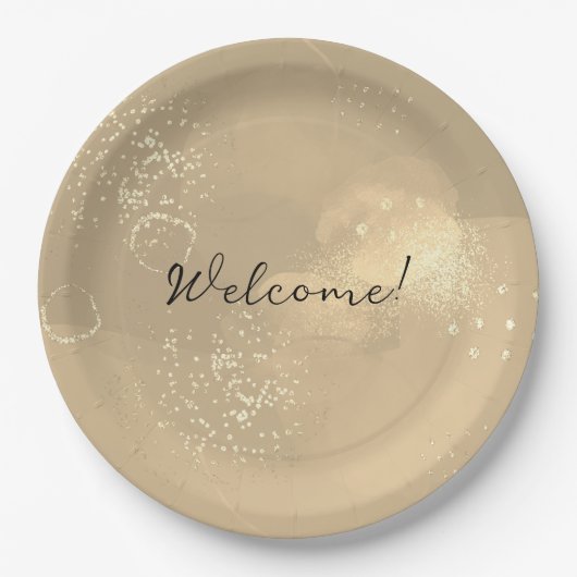 Romantic glitter gold art pappteller (Vorderseite)