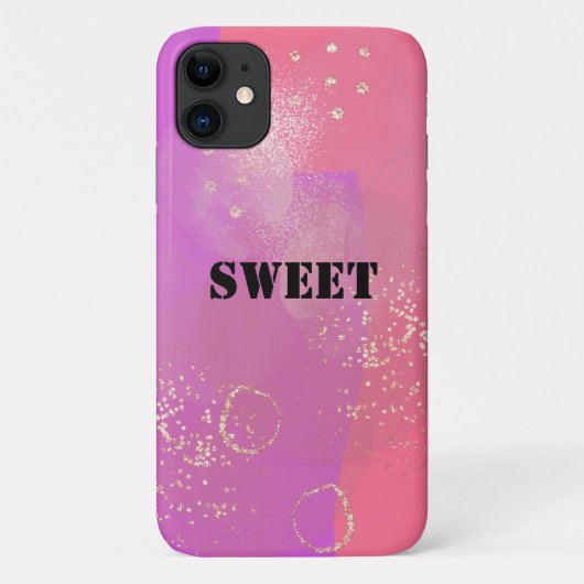 Romantic glitter pink art Case-Mate iPhone hülle (Rückseite)