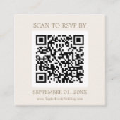 Romantic Gold and Ivory Coordinate QR Code RSVP Begleitkarte (Vorderseite)