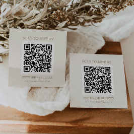 Romantic Gold and Ivory Coordinate QR Code RSVP Begleitkarte