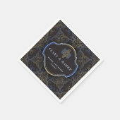 Romantic gold calligraphy flourish wedding Serviette (Ecke)