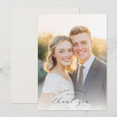 Romantic Gold Contemporary Photo Dankeskarte (Vorne/Hinten)