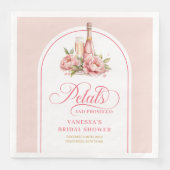 Romantic Gold Frame Petals and Prosecco Napkins Serviette (Vorderseite)