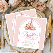 Romantic Gold Frame Petals and Prosecco Napkins Serviette