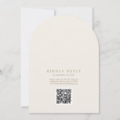 Romantic Gold Ivory Monogram QR Code Arch Wedding Einladung (Rückseite)