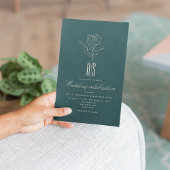 Romantic Gold Smarald Green Wedding Einladung