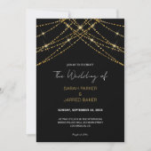 Romantic Gold String Wedding Einladung (Vorderseite)