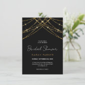 Romantic Gold String Wedding Einladung (Stehend Vorderseite)