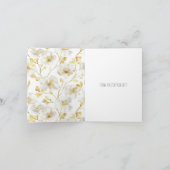 Romantic Gold White Floral Vielen Dank Karte (Innenseite)