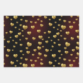 Romantic Golden Heart Premium Gift Wrap Geschenkpapier Set (Vorderseite 2)