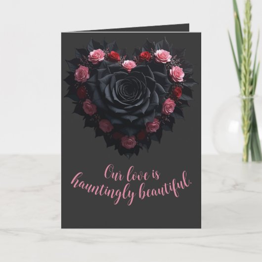 Romantic Gothic And Melancholic Black Rose Karte (Vorderseite)
