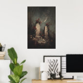 Romantic Gothic Graveyard Art, Moody Dark Academia Poster (Heimbüro)